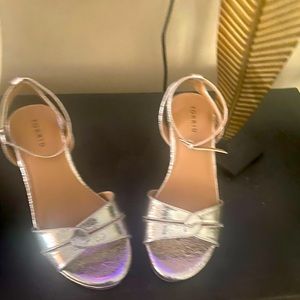 Silver Metallic Platform, Sandals (4inch), Torrid, 9 WW
